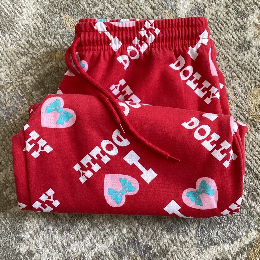 I love ❤️ Dolly Parton Red XL jogger pjs sweat pants stagecoach leisure comfy
